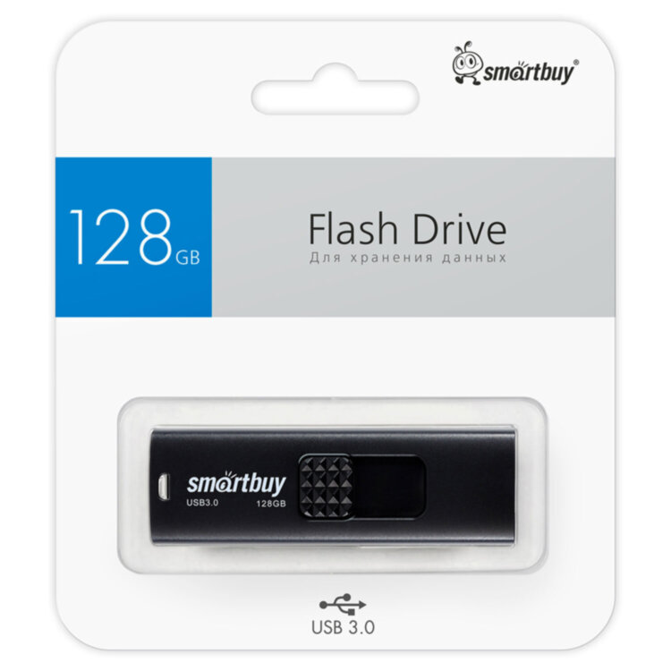 Флеш-диск 128 GB SMARTBUY Fashion USB 3.0, черный, SB128GB3FSK, 513916