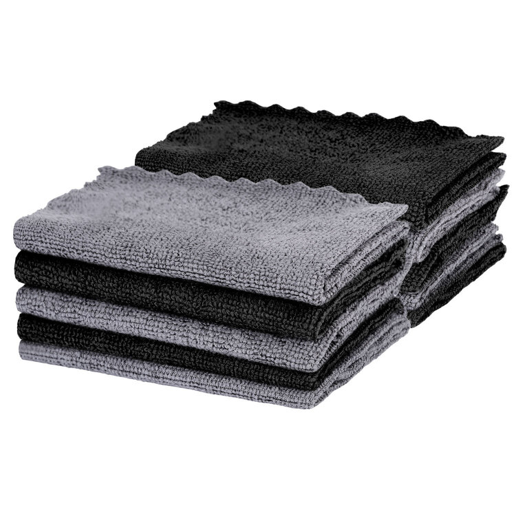 Салфетки из МИКРОФИБРЫ 30х30 см, GRAY & BLACK, big pack, КОМПЛЕКТ 10 штук, 180 г/м2, LAIMA HOME, 700610, 700610