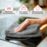 Салфетки из МИКРОФИБРЫ 30х30 см, GRAY & BLACK, big pack, КОМПЛЕКТ 10 штук, 180 г/м2, LAIMA HOME, 700610, 700610