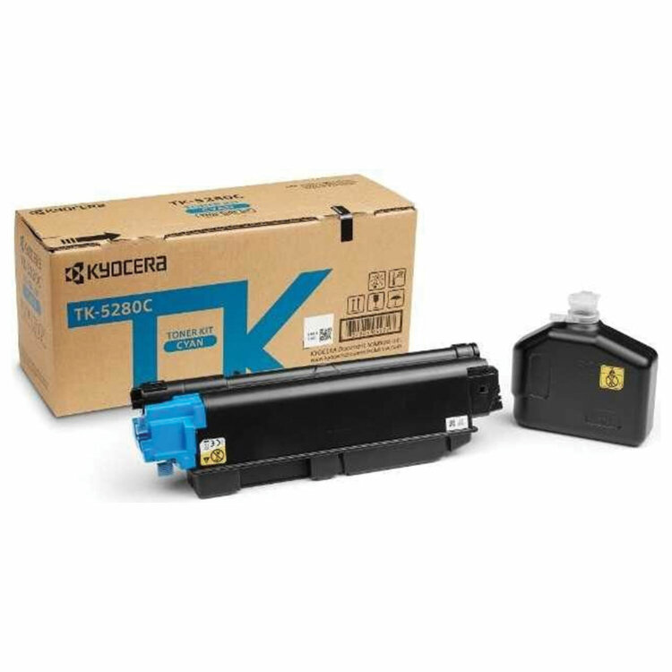 Тонер-картридж KYOCERA (TK-5280C) M6235cidn/M6635cidn/P6235cdn, голубой, ресурс 11000 страниц, оригинальный, 1T02TWCNL0, 363659