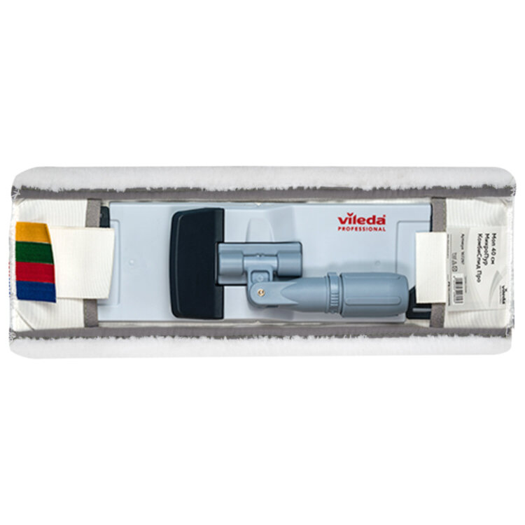 Насадка МОП плоская 40 см, VILEDA PROFESSIONAL "МикроПур Комби", уши (ТИП УВ) микрофибра, белый, 167297, 703639