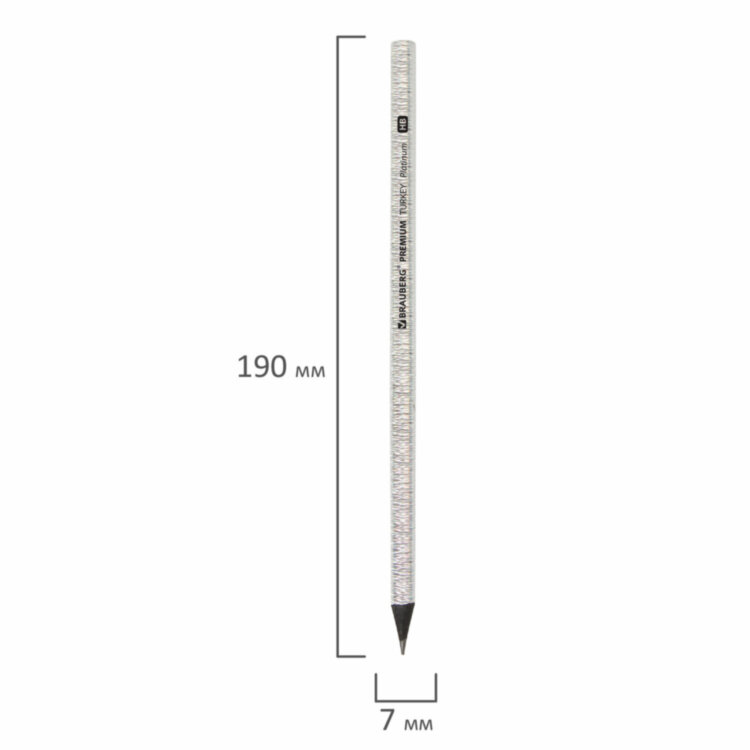 Карандаш чернографитный BRAUBERG "PREMIUM TURKEY", 1 шт., "Platinum", НВ, дисплей, 181561, 72 штук, 181561