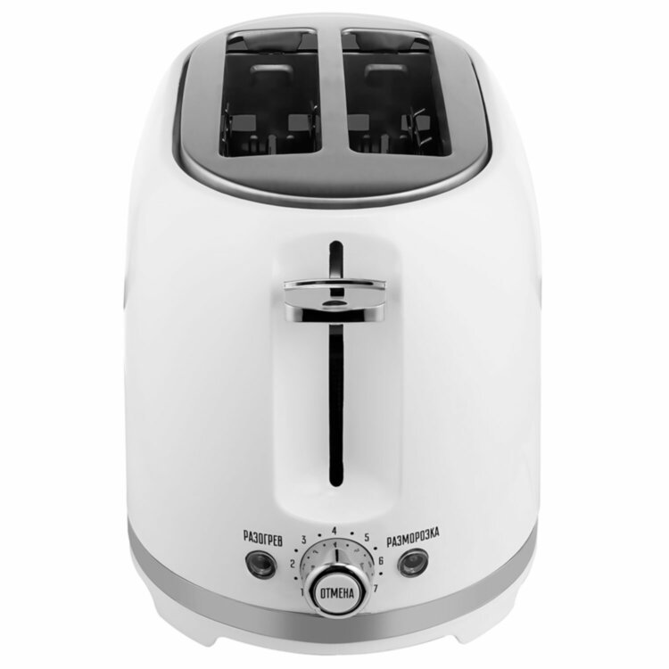 Тостер CENTEK CT-1432, 850 Вт, 2 тоста, 7 режимов, пластик, белый, CT-1432 WHITE, 457612