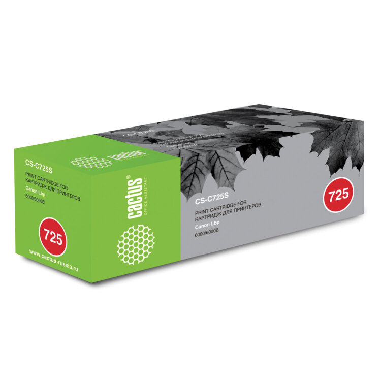 Картридж лазерный CACTUS (CS-C725S) для CANON LBP-6000/6020/6020B, ресурс 1600 страниц, 361988