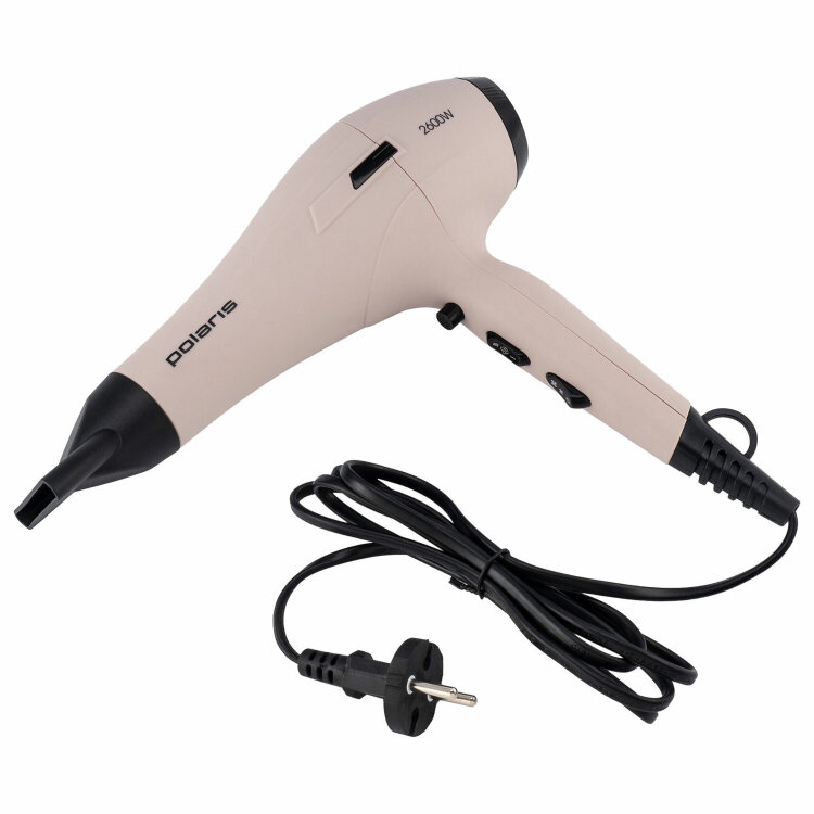 Фен POLARIS PHD 2600AСi Salon Hair, 2600 Вт, 2 скорости, 3 температурных режима, ионизация, розовый пепел, 64278, PHD 2600ACi, 456753