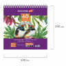 Скетчбук, белая бумага 100 г/м2, 190х190 мм, 60 л., гребень, жёсткая подложка, BRAUBERG ART DEBUT, 110998, 110998