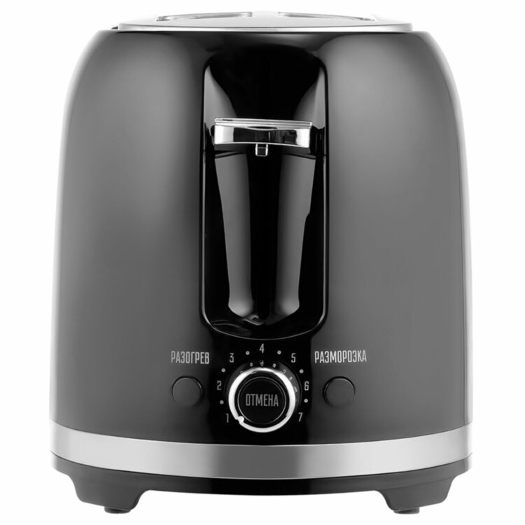 Тостер CENTEK CT-1432, 850 Вт, 2 тоста, 7 режимов, пластик, черный, CT-1432 BLACK, 457613