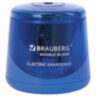 Точилка электрическая BRAUBERG DOUBLE BLADE BLUE, двойное лезвие, питание от 2 батареек AA, 229605, 229605