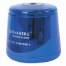 Точилка электрическая BRAUBERG DOUBLE BLADE BLUE, двойное лезвие, питание от 2 батареек AA, 229605, 229605