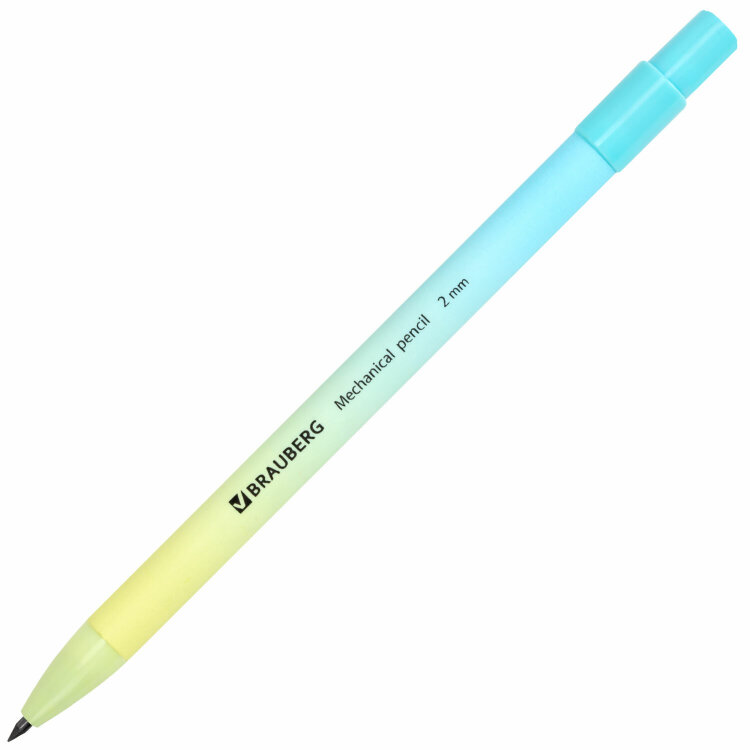 Карандаш механический цанговый 2 мм, BRAUBERG "Grade" PASTEL, HB, встроенная точилка, корпус ассорти, 181961, 24 штук, 181961