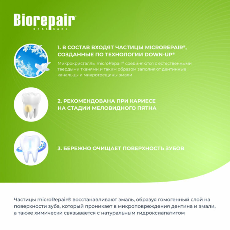 Зубная паста детская 75 мл BIOREPAIR JUNIOR MINT "Сладкая мята" ИТАЛИЯ, GA1732900, 609187
