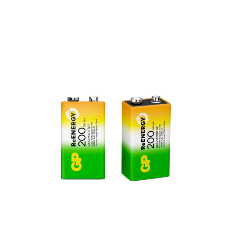 Батарейка аккумуляторная GP ReEnergy Ni-Mh 1 шт., "Крона" (20R8H 9V), 200 mAh, 20R8HRGY-2CRCB1, 458458