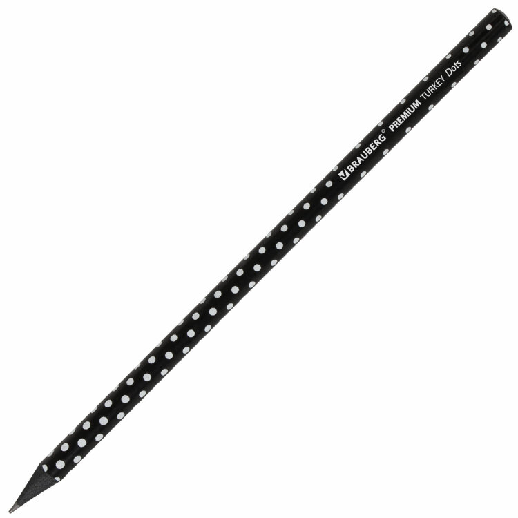 Карандаш чернографитный BRAUBERG "PREMIUM TURKEY", 1 шт., "Dots", НВ, ассорти, дисплей, 181563, 72 штук, 181563