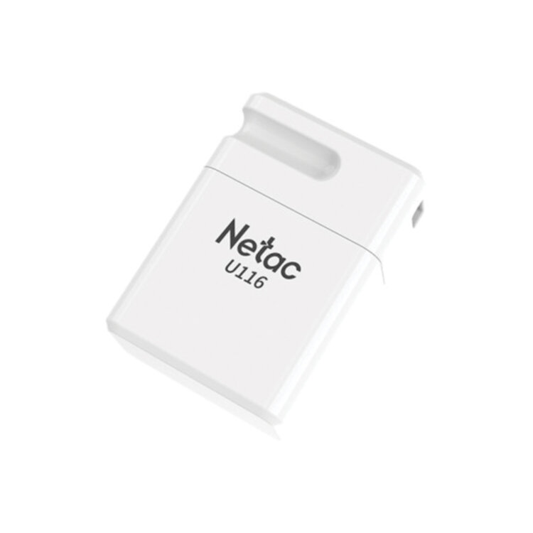 Флеш-диск 64 GB NETAC U116, USB 2.0, белый, NT03U116N-064G-20WH, 513694