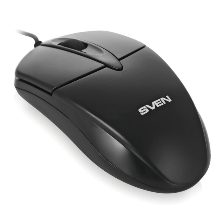 Мышь проводная SVEN RX-112, USB, 2 кнопки+1 колесо-кнопка, оптическая, черная, SV-03200112UB, 512587