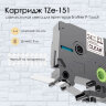 Картридж для принтеров этикеток BROTHER SAKURA S'OK TZE151, 24 мм x 8 м, чёрный шрифт, прозрачный фон, 1711532, 812206