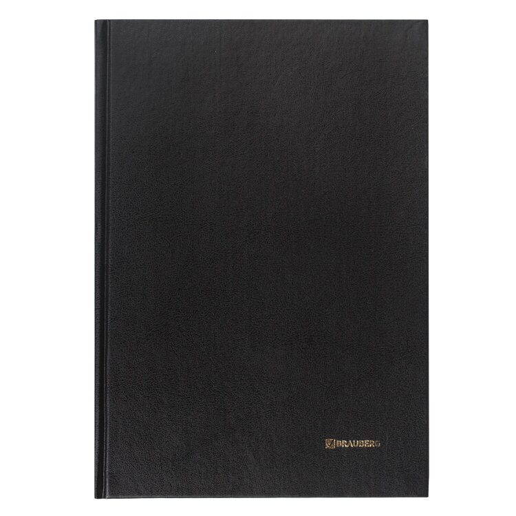 Книга учета 96 л., клетка, твердая, бумвинил, блок офсет, А4 200х290 мм, BRAUBERG, черная, 130223, 130223