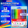 Фломастеры ПИФАГОР, 12 цветов, вентилируемый колпачок, 151090, 151090
