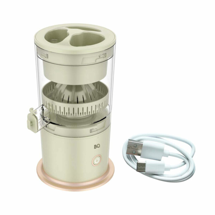 Соковыжималка для цитрусовых аккумуляторная BQ (БИ-КЬЮ) J3000, 45 Вт, стакан 0,2 л, пластик, зеленая, 86196906, 457526