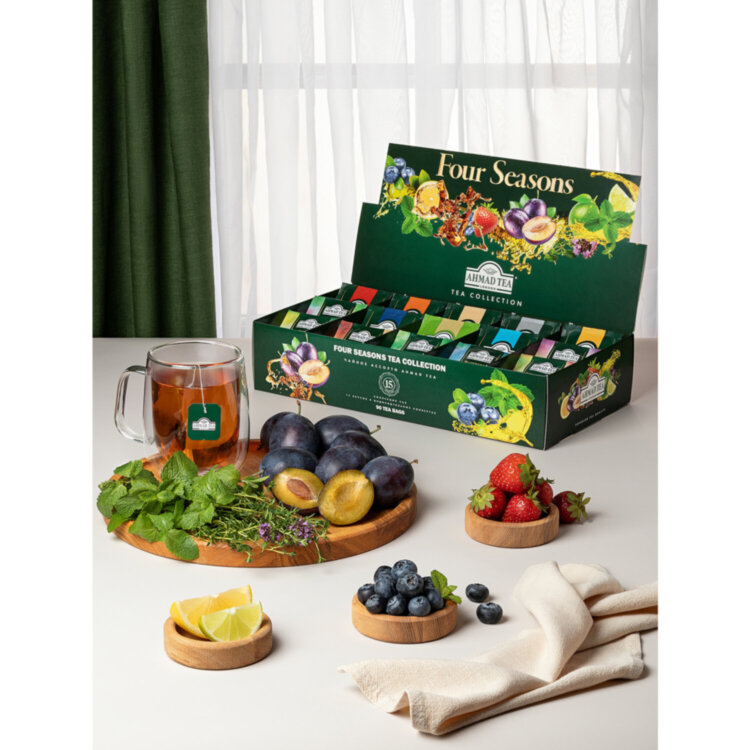 Чай AHMAD "Four Seasons" ассорти 15 вкусов, НАБОР 90 пакетов, N060S, 620426