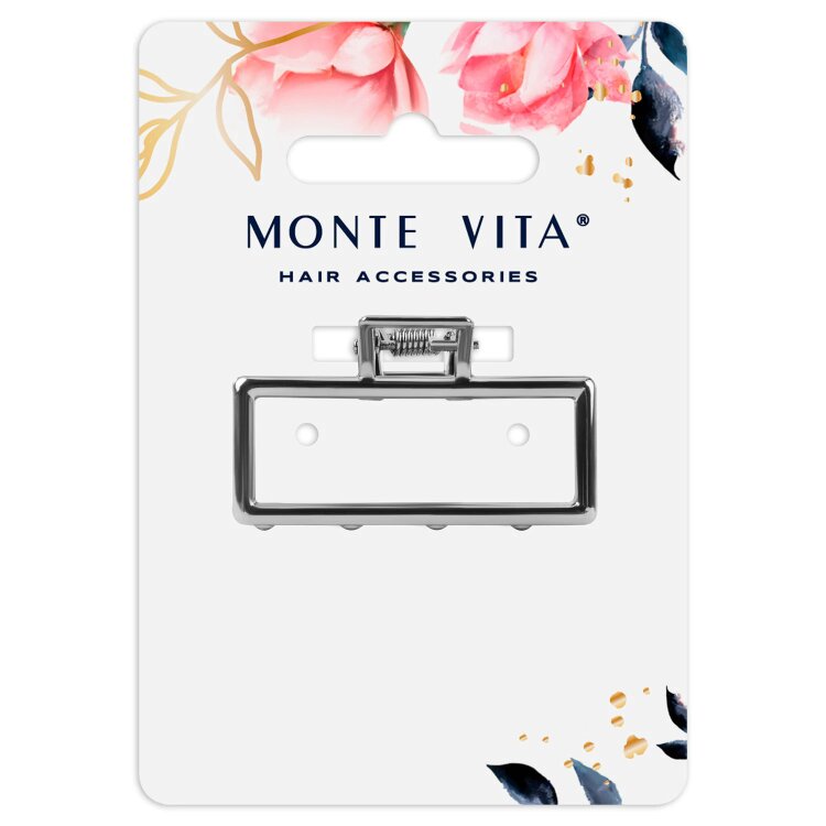 Краб для волос 4,5 см, серебристый, MONTE VITA (МОНТЕ ВИТА), 457018, 12 штук, 457018