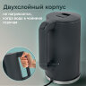 Чайник электрический с двойными стенками SONNEN KT-8718B, 1,7 л, 2200 Вт, графитовый, 454686, 454686
