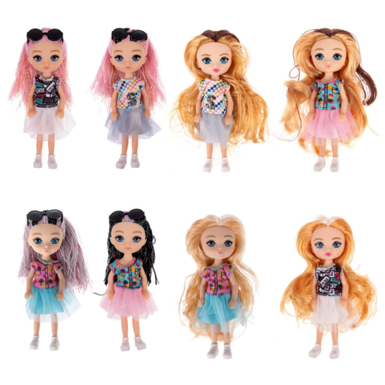 КУКЛА "Alisa GLOW GIRL", с гнущимися коленями, 15 см, АССОРТИ, 8 видов, 1TOY, 8 шт., 666152