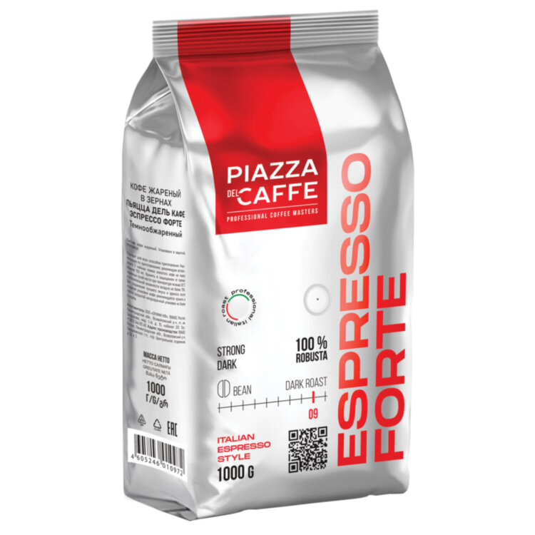 Кофе в зернах PIAZZA DEL CAFFE "Espresso Forte" 1 кг, 1097-06, 621982
