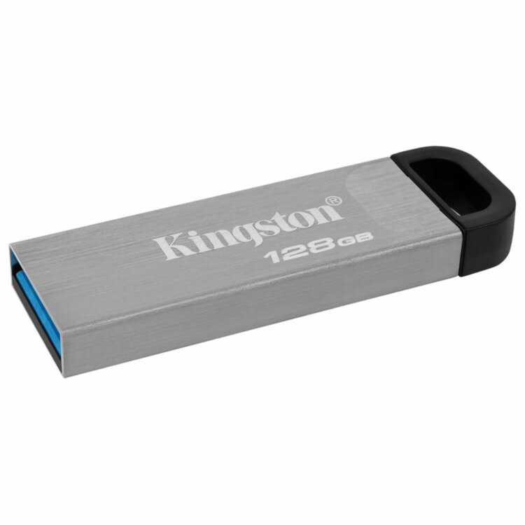 Флеш-диск 128 GB KINGSTON DataTraveler Kyson, разъем USB 3.2, серебряный, DTKN/128GB, 514063