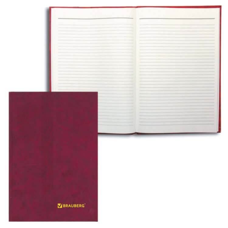 Книга учета 96 л., линия, твердая, бумвинил, блок офсет, А4 200х290 мм, BRAUBERG, 130070, 130070