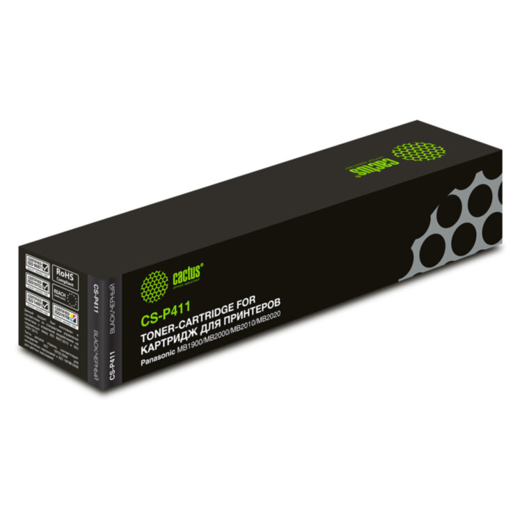 Тонер-картридж CACTUS (CS-P411) для PANASONIC KX-MB1900/2000/2020/2030, ресурс 2000 стр., 320796