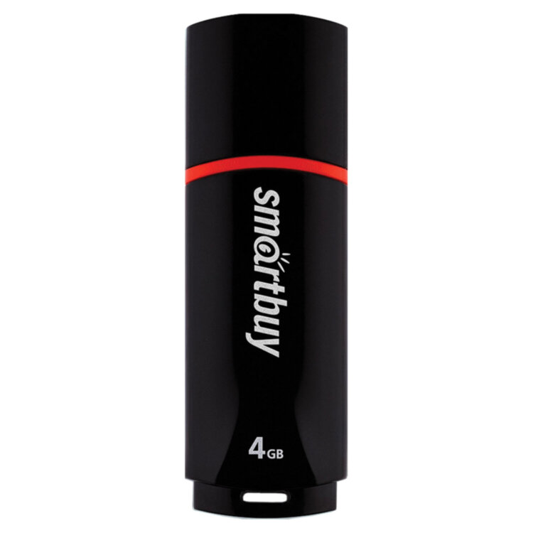 Флеш-диск 4 GB, SMARTBUY Crown, USB 2.0, черный, SB4GBCRW-K, 512763