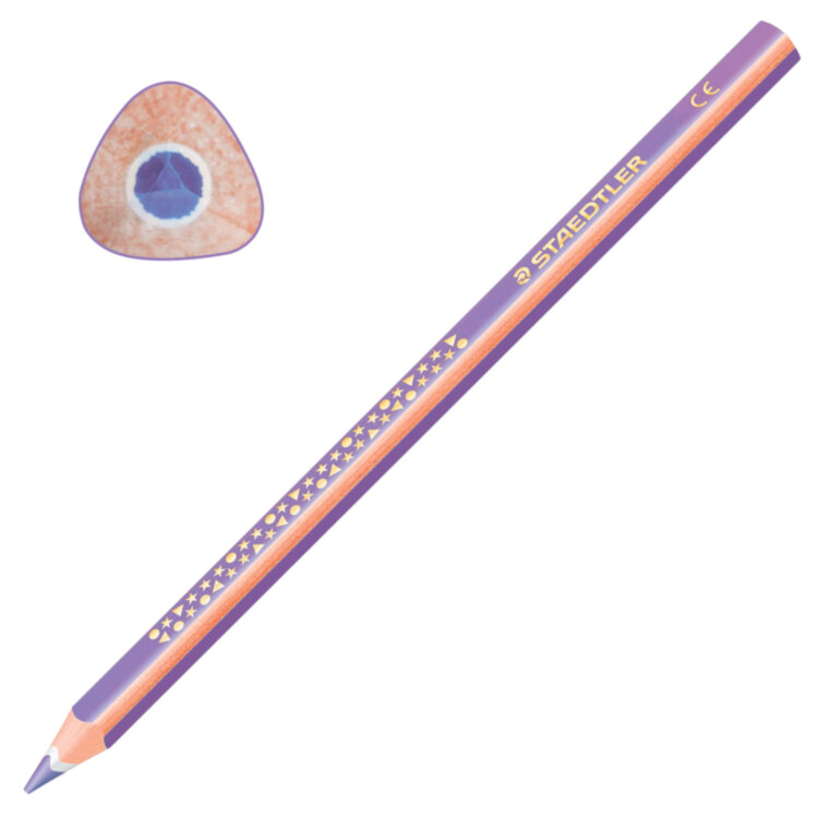 Карандаш цветной утолщенный STAEDTLER "Noris club", 1 шт., трехгранный, грифель 4 мм, фиолетовый, натуральное дерево, 1284-6, 181215