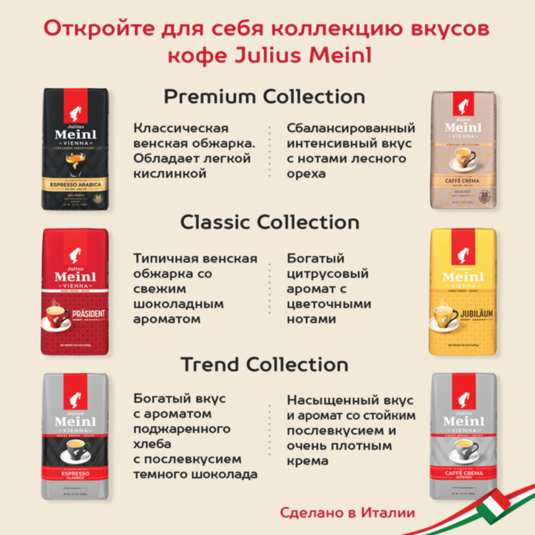 Кофе в зернах JULIUS MEINL "Prasident Classic Collection" 1 кг, ИТАЛИЯ, 89933, 622746