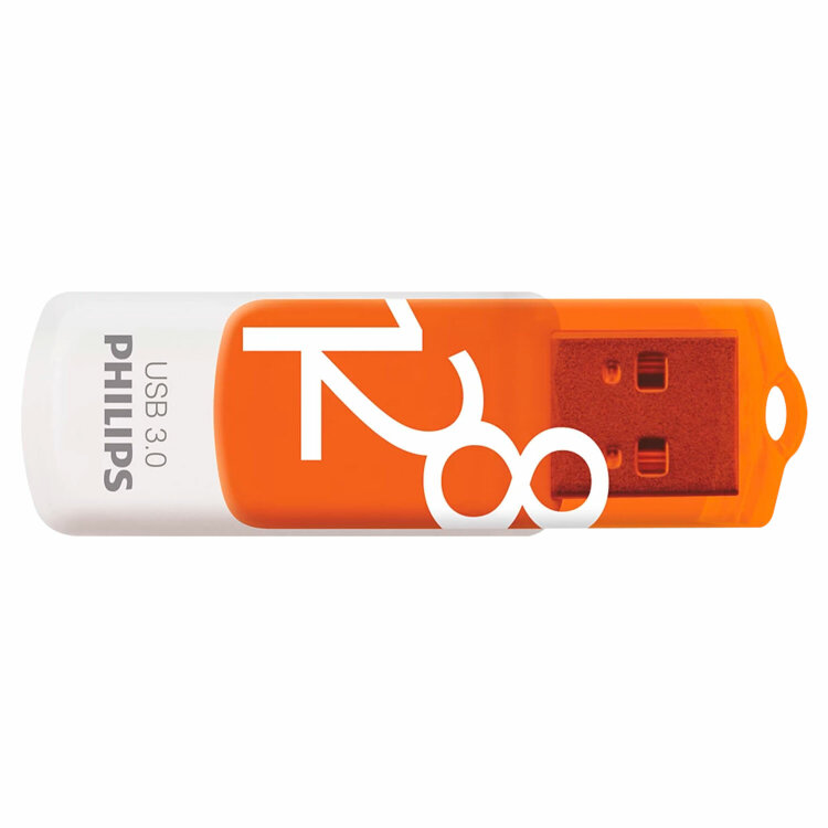 Флеш-диск 128 GB PHILIPS VIVID, разъем USB 3.0, желтый, FM12FD00B/97, 514097