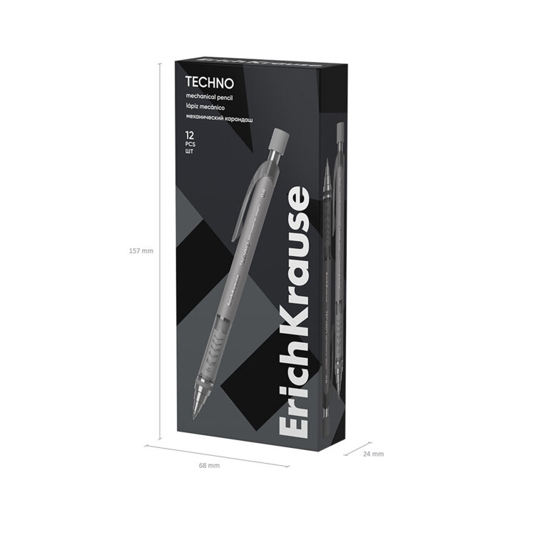 Карандаш механический с автоматической подачей грифеля 0,9 мм, ERICH KRAUSE "Techno", HB, 56014, 182139