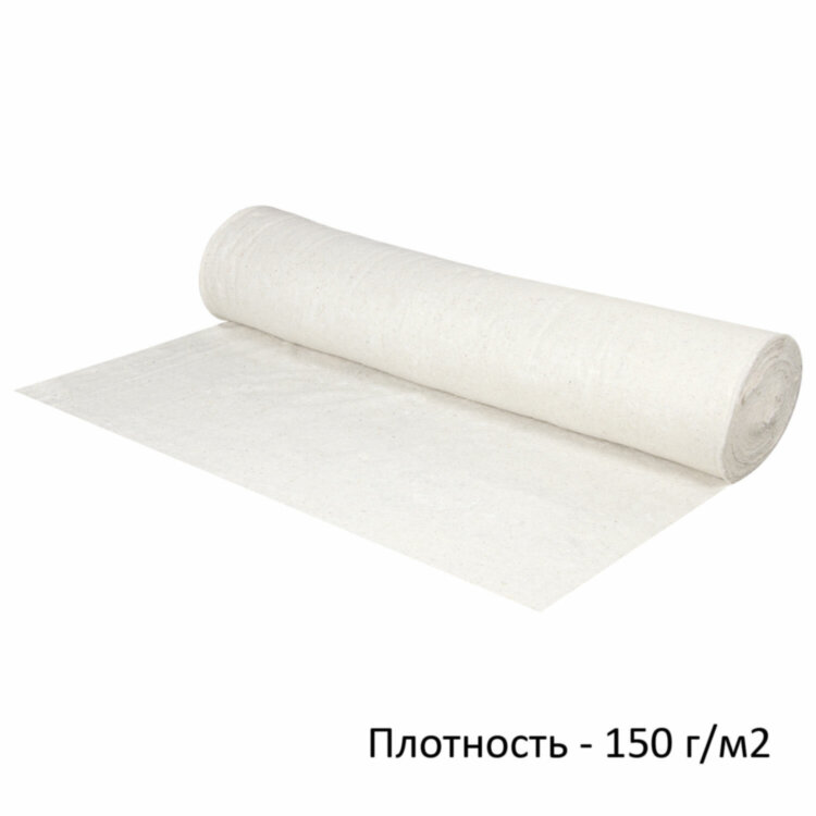 Полотно ХПП холстопрошивное, Узбекистан, светлое, 1,5х50 м, 150(±10) г/м2, шаг 2,5 мм, LAIMA, 607525, 607525