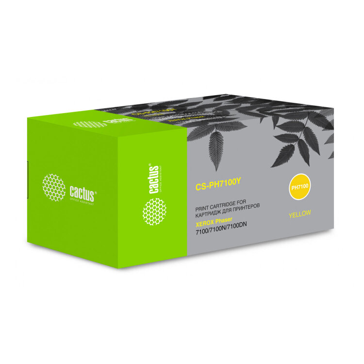 Тонер-картридж CACTUS (CS-PH7100Y) для XEROX Phaser 7100, желтый, ресурс 4500 стр., 320879