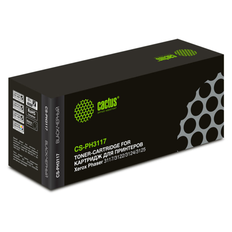 Картридж лазерный CACTUS (CS-PH3117) для XEROX Phaser3117/3122/3124/3125, ресурс 3000 стр., 361769