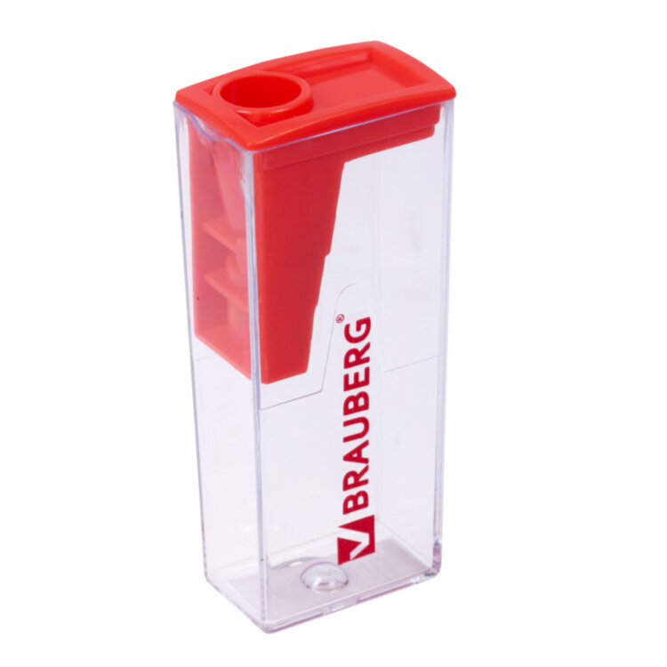 Точилка BRAUBERG "Assistant", с контейнером, пластиковая, корпус ассорти, 228451, 24 штук, 228451