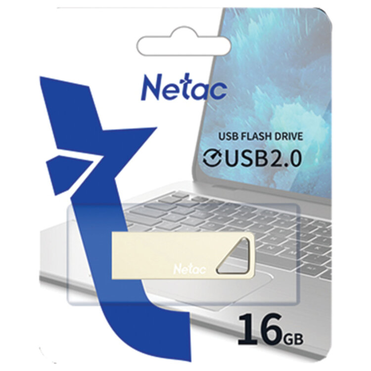 Флеш-диск 16 GB NETAC U326, USB 2.0, металлический корпус, серебристый, NT03U326N-016G-20PN, 513710
