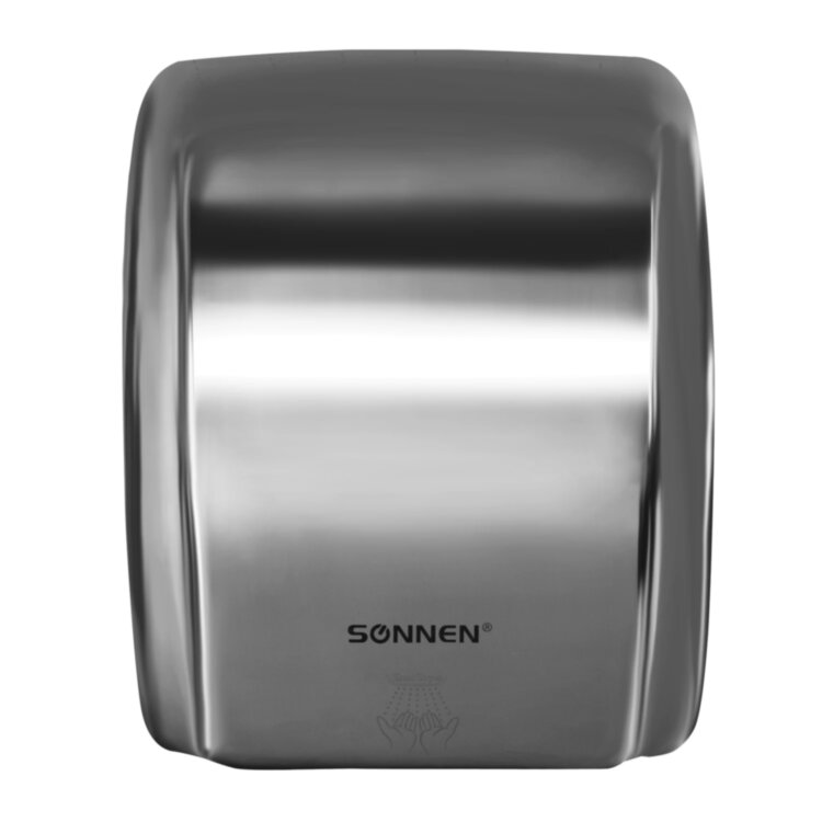 Сушилка для рук SONNEN HD-230S, 2100 Вт, нержавеющая сталь, антивандальная, хром, 604195, 604195