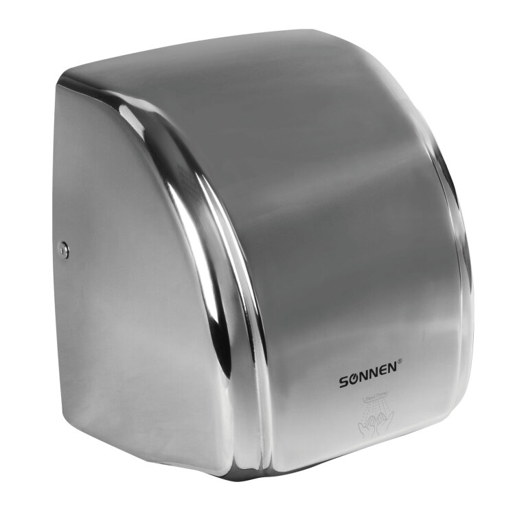 Сушилка для рук SONNEN HD-230S, 2100 Вт, нержавеющая сталь, антивандальная, хром, 604195, 604195