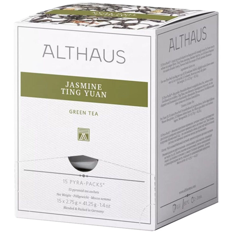Чай ALTHAUS "Jasmine Ting Yuan" зеленый, 15 пирамидок по 2,75 г, ГЕРМАНИЯ, TALTHL-P00007, 622894