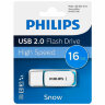 Флеш-диск 16 GB PHILIPS SNOW, разъем USB 2.0, синий, FM16FD70B/97, 514078