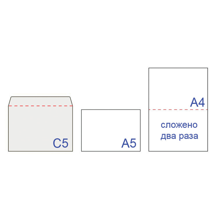 Конверты С5 (162х229 мм), отрывная лента, "Куда-Кому", 80 г/м2, КОМПЛЕКТ 50 шт., внутренняя запечатка, С50.15.50С, 124202