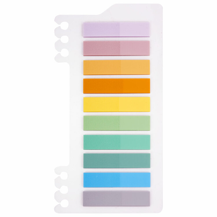 Закладки клейкие пастельные BRAUBERG PASTEL, пластиковые, 45х10 мм, 10 цветов х 20 листов, 115579, 115579