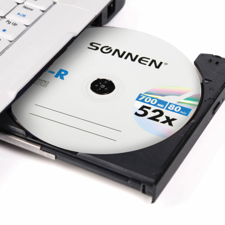 Диски CD-R SONNEN, 700 Mb, 52x, Cake Box (упаковка на шпиле) КОМПЛЕКТ 25 шт., 513531, 513531