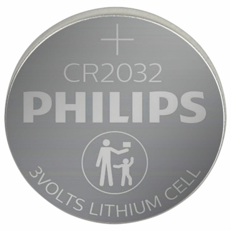 Батарейки литиевые PHILIPS Lithium CR2032 "таблетки, дисковые, кнопочные" КОМПЛЕКТ 2 шт., блистер, Б0062716, 457388