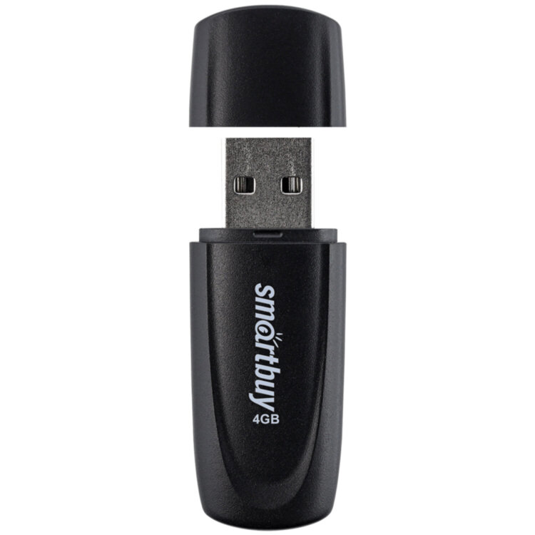 Флеш-диск 4 GB SMARTBUY Scout USB 2.0, черный, SB004GB2SCK, 513756